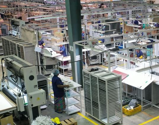 Shoe upper production floor